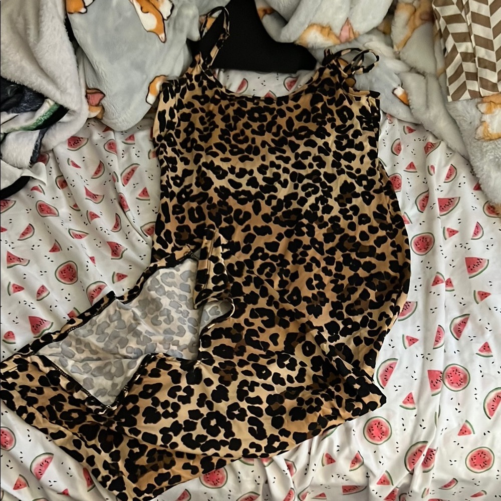 Fashion Nova Gray and Black Patterned Dress
